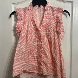 Pink Zebra Print Sleeveless Top